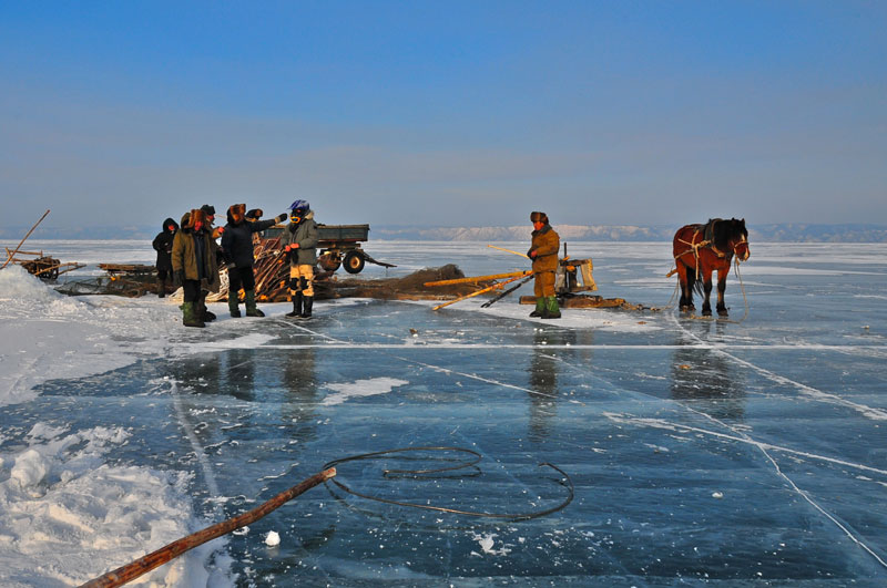frozen lake baikal, Siberia, Russia